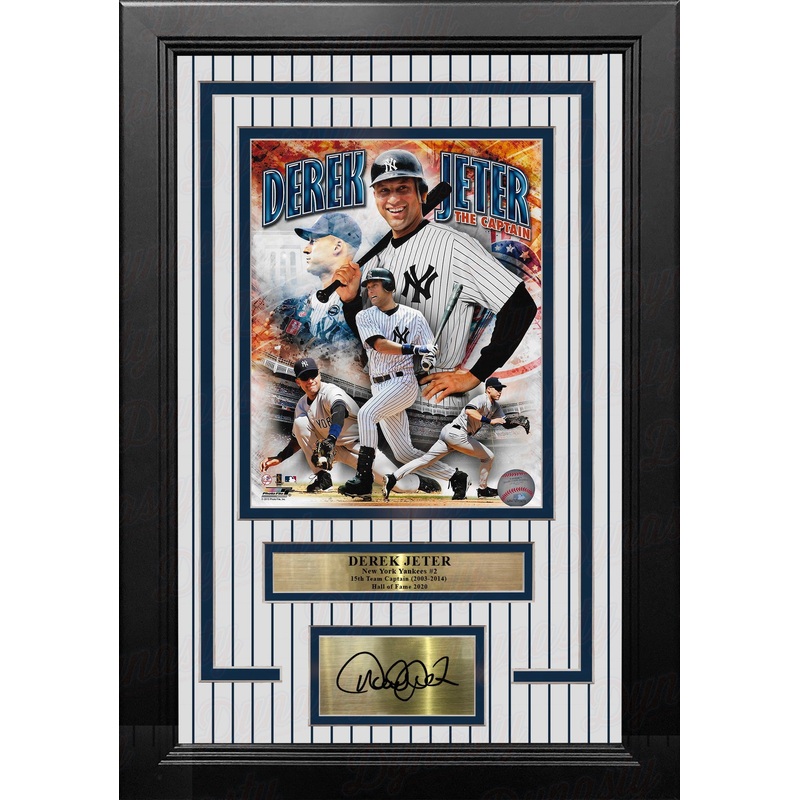 Derek Jeter Captain Collage New York Yankees 8" x 10" Framed Baseball Photo with Engraved Autograph