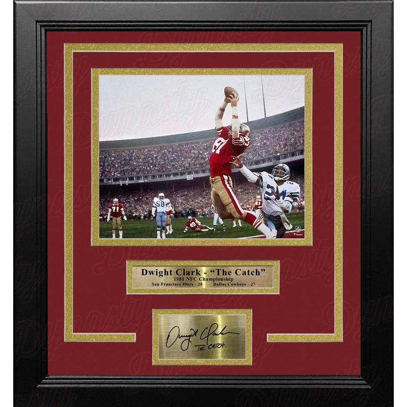 Dwight Clark 1981 NFC Championship Catch San Francisco 49ers 8x10 Framed Photo with Engraved Autograph