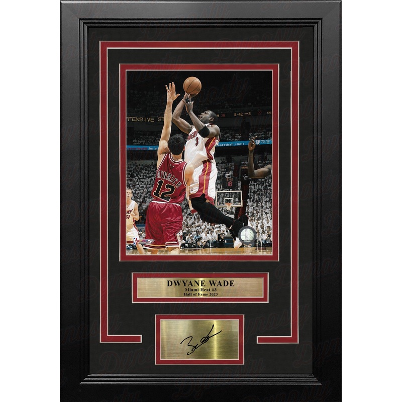 Dwyane Wade in Action Miami Heat 8" x 10" Framed Basketball Photo with Engraved Autograph