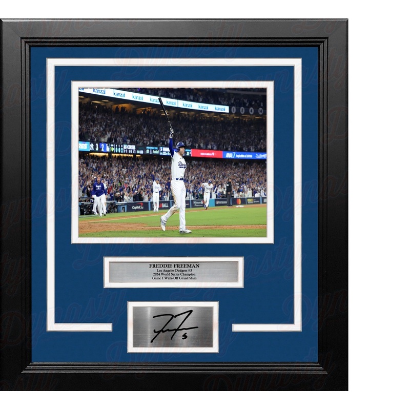 Freddie Freeman Walk-Off Grand Slam LA Dodgers 8x10 Framed Landscape Photo with Engraved Autograph