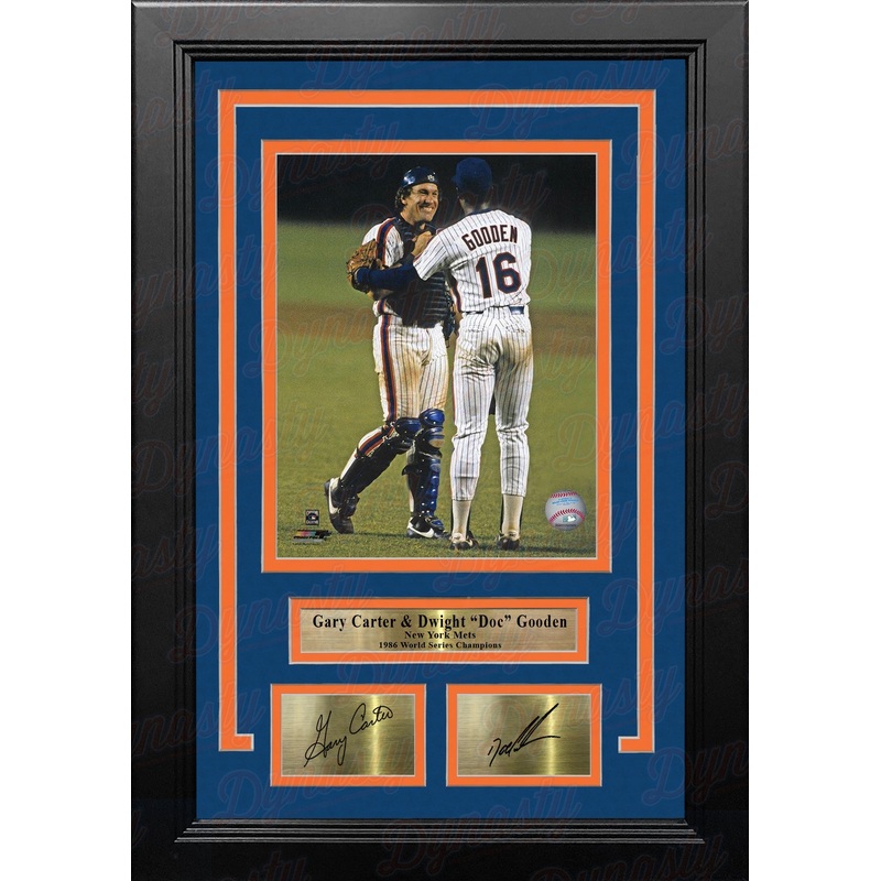 Gary Carter & Dwight Gooden New York Mets 8" x 10" Framed Baseball Photo with Engraved Autographs