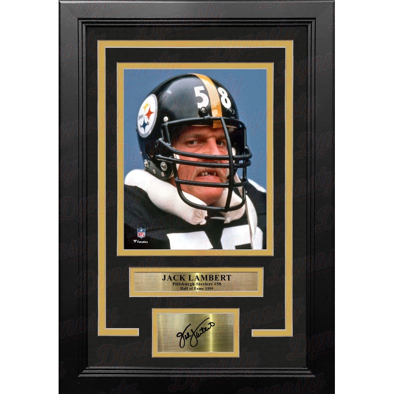 Jack Lambert Snarl Pittsburgh Steelers 8" x 10" Framed Football Photo with Engraved Autograph
