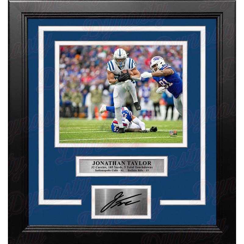 Jonathan Taylor 5 Touchdown Game Indianapolis Colts 8" x 10" Framed Football Photo with Engraved Autograph