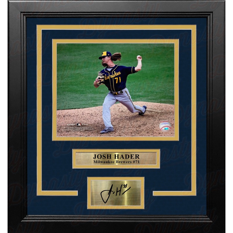 Josh Hader in Action Milwaukee Brewers 8" x 10" Framed Baseball Photo with Engraved Autograph
