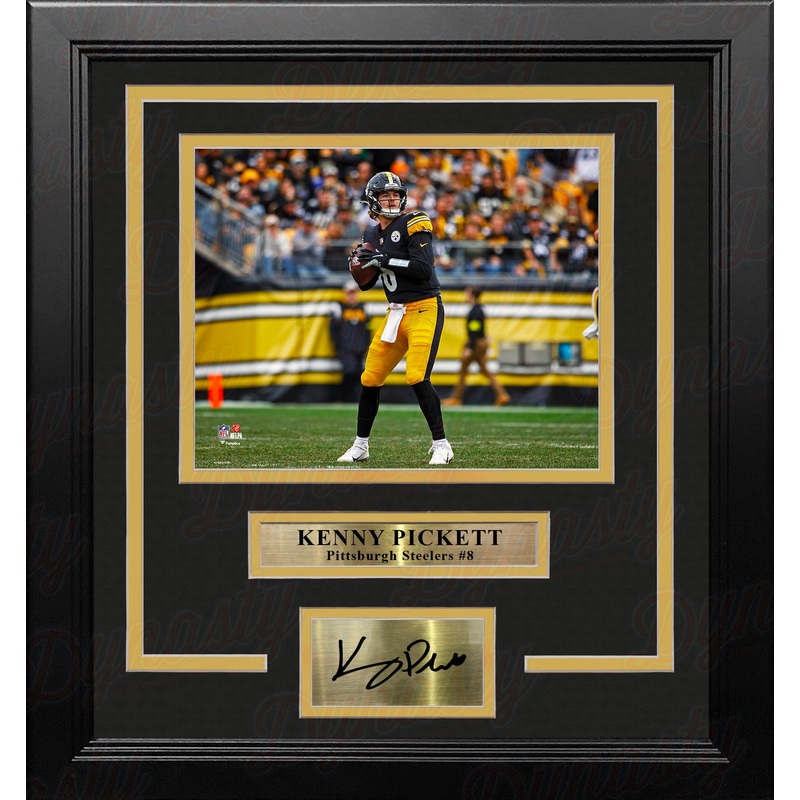 Kenny Pickett in Action Pittsburgh Steelers 8" x 10" Framed Football Photo with Engraved Autograph