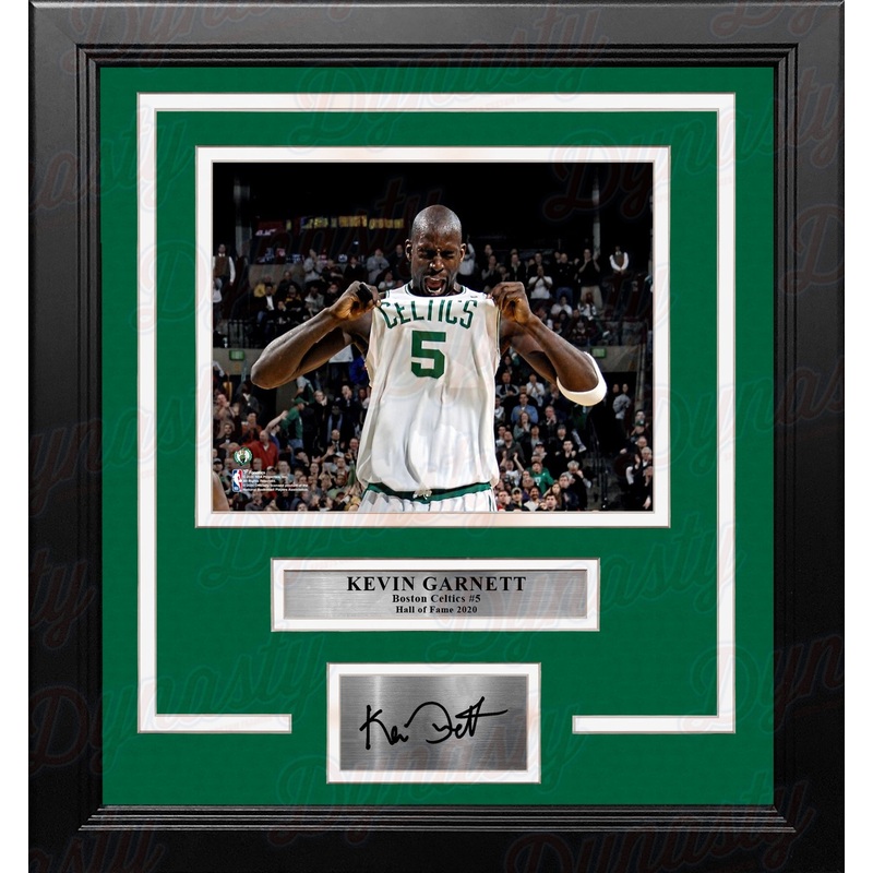 Kevin Garnett Celebration Boston Celtics 8" x 10" Framed Basketball Photo with Engraved Autograph