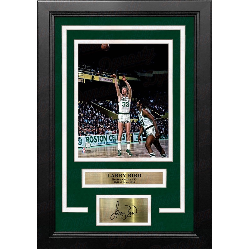 Larry Bird in Action Boston Celtics 8" x 10" Framed Basketball Photo with Engraved Autograph