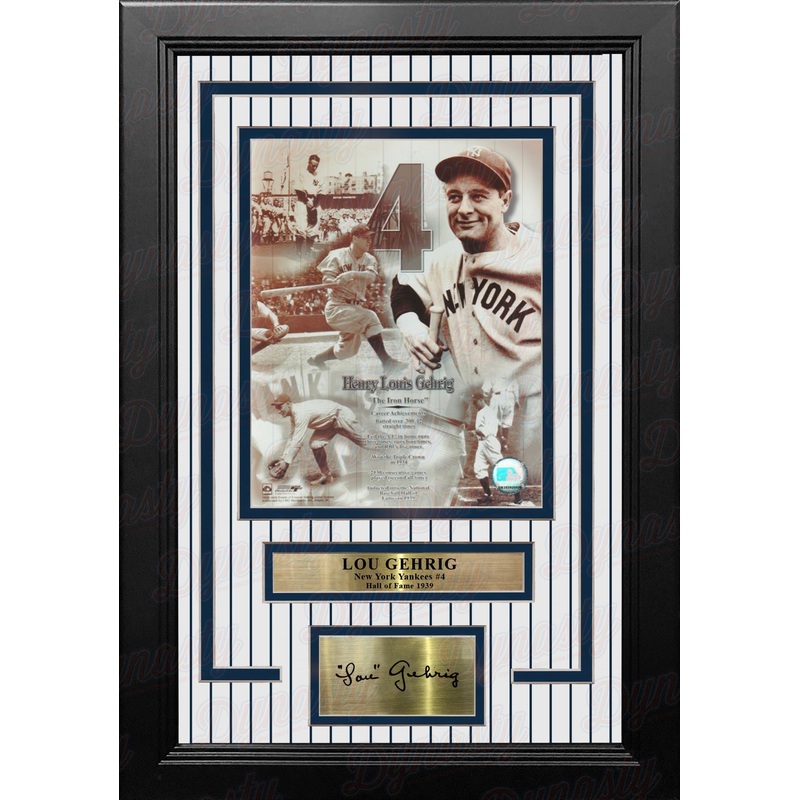 Lou Gehrig New York Yankees 8x10 Framed Baseball Collage Photo with Engraved Autograph