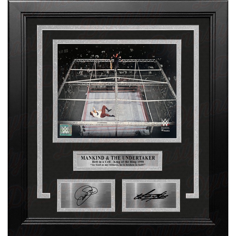 Mankind v. The Undertaker Hell in a Cell 8" x 10" Framed WWE Wrestling Photo with Engraved Autograph