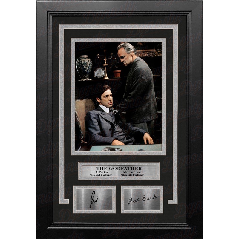 Marlon Brando & Al Pacino The Godfather 8" x 10" Framed Photo with Engraved Autographs