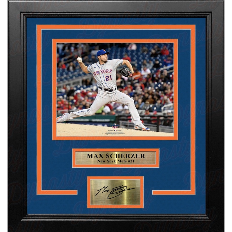 Max Scherzer in Action New York Mets 8" x 10" Framed Baseball Photo with Engraved Autograph