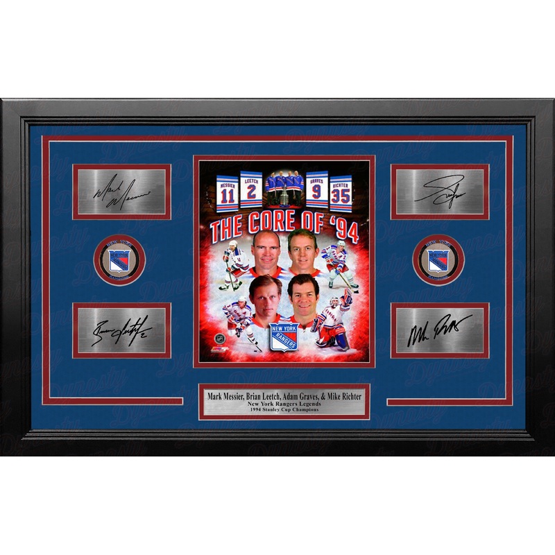 New York Rangers Core of '94 8" x 10" Framed Hockey Photo with Engraved Signatures