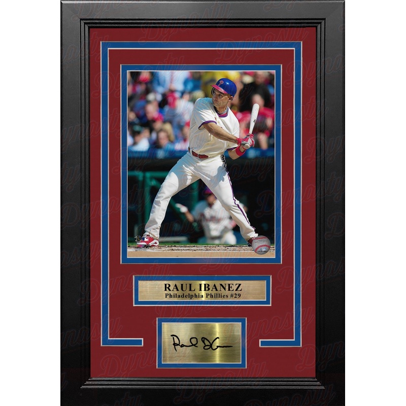 Raul Ibanez in Action Philadelphia Phillies 8" x 10" Framed Baseball Photo with Engraved Autograph