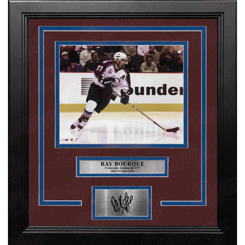 Ray Bourque in Action Colorado Avalanche 8" x 10" Framed Hockey Photo with Engraved Autograph