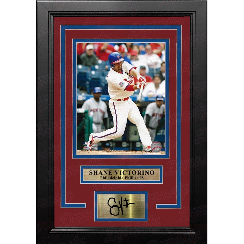 Shane Victorino in Action Philadelphia Phillies 8" x 10" Framed Baseball Photo with Engraved Autograph