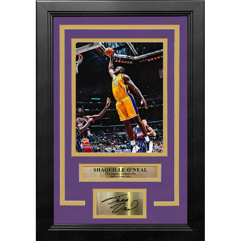 Shaquille O'Neal v. Rockets Los Angeles Lakers 8x10 Framed Basketball Photo with Engraved Autograph