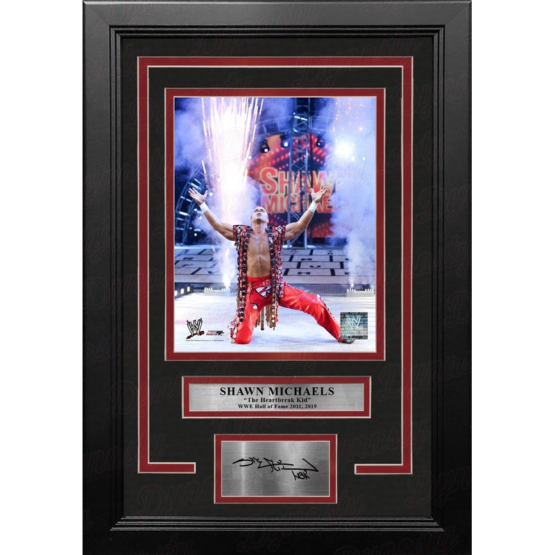 Shawn Michaels Pyro Entrance 8" x 10" Framed WWE Wrestling Photo with Engraved Autograph