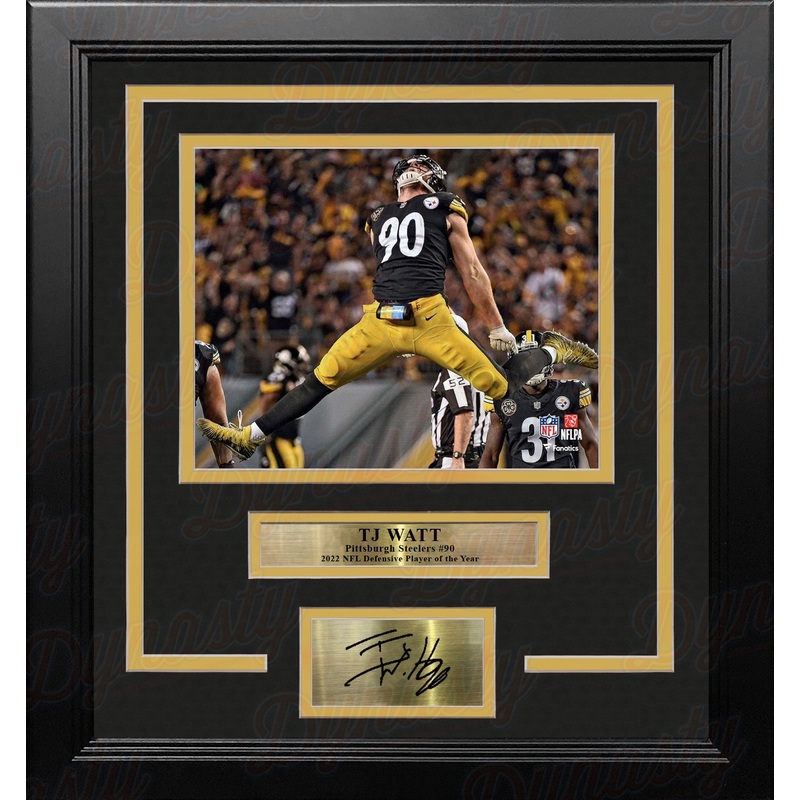 TJ Watt Celebration Pittsburgh Steelers 8" x 10" Framed Football Photo with Engraved Autograph