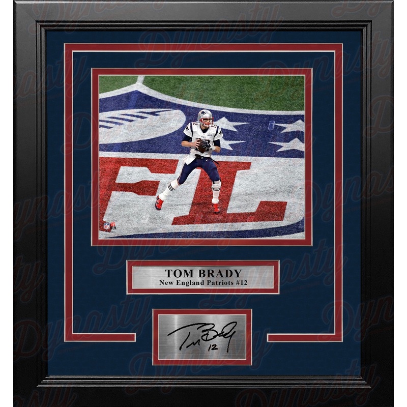 Tom Brady in Action New England Patriots 8" x 10" Framed Football Photo with Engraved Autograph