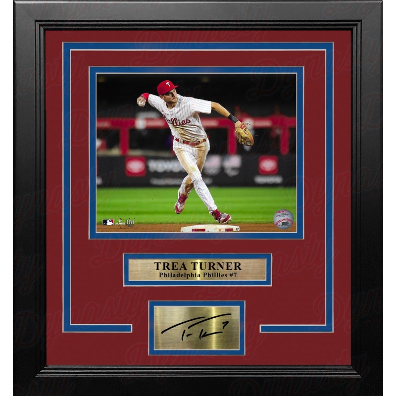 Trea Turner in Action Philadelphia Phillies 8" x 10" Framed Baseball Photo with Engraved Autograph