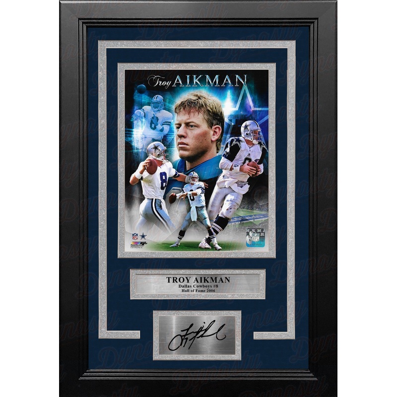 Troy Aikman Dallas Cowboys 8" x 10" Framed Football Collage Photo with Engraved Autograph