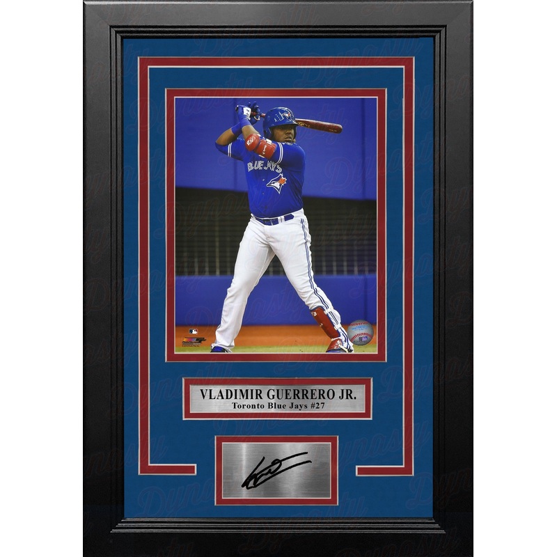 Vladimir Guerrero, Jr. At-Bat Toronto Blue Jays 8" x 10" Framed Baseball Photo with Engraved Autograph