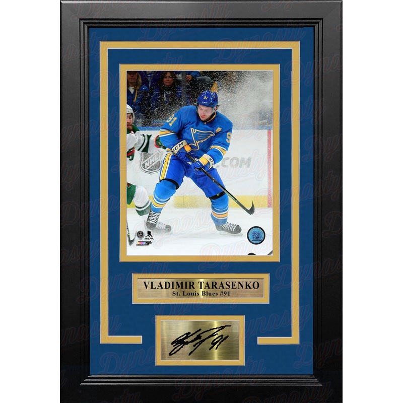 Vladimir Tarasenko St. Louis Blues in Action NHL Hockey 8x10 Framed Photo with Engraved Autograph