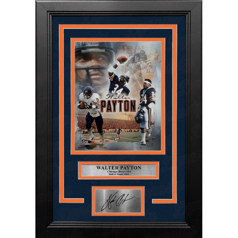 Walter Payton Chicago Bears 8" x 10" Framed Collage Football Photo with Engraved Autograph