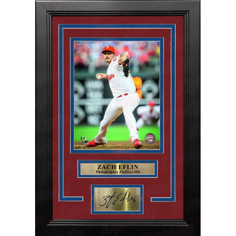 Zach Eflin Philadelphia Phillies on the Mound MLB Baseball 8x10 Framed Photo with Engraved Autograph