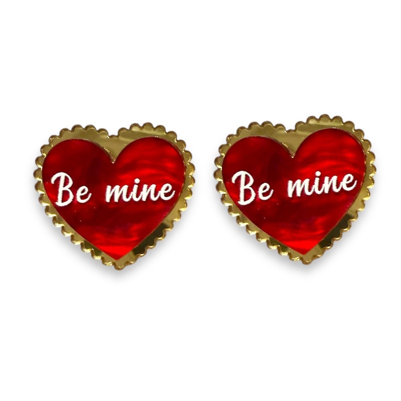 Be Mine Stud Earrings by Lipstick & Chrome